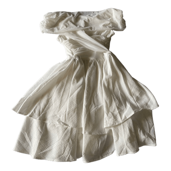 White off-shoulder mini dress
