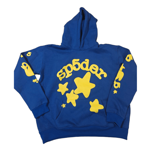 Blue sp5der cotton hoodie