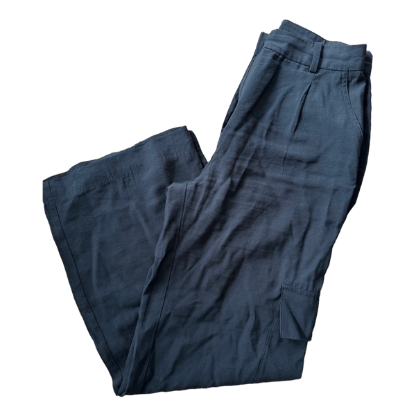 Black wide leg trousers