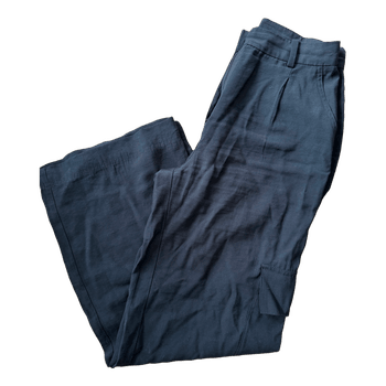 Black wide leg trousers
