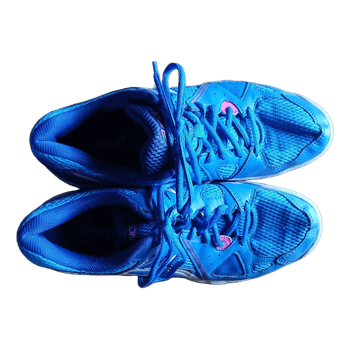 Blue Asics sports shoes