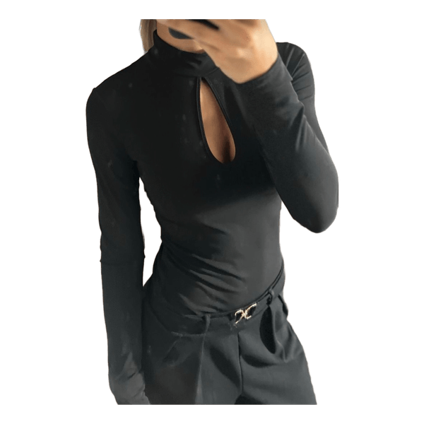 Black long sleeve bodysuit