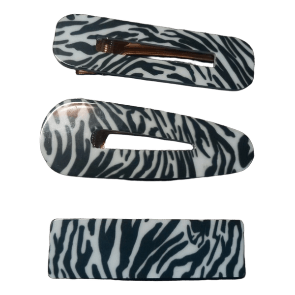 Zebra print hair clips