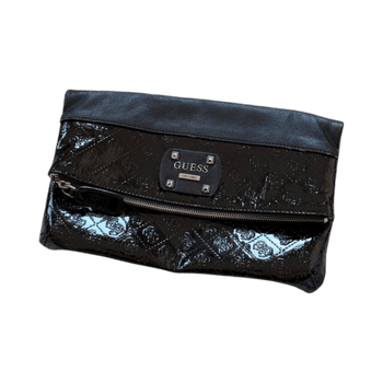 Guess Black patent clutch bag