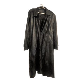 Black faux leather coat