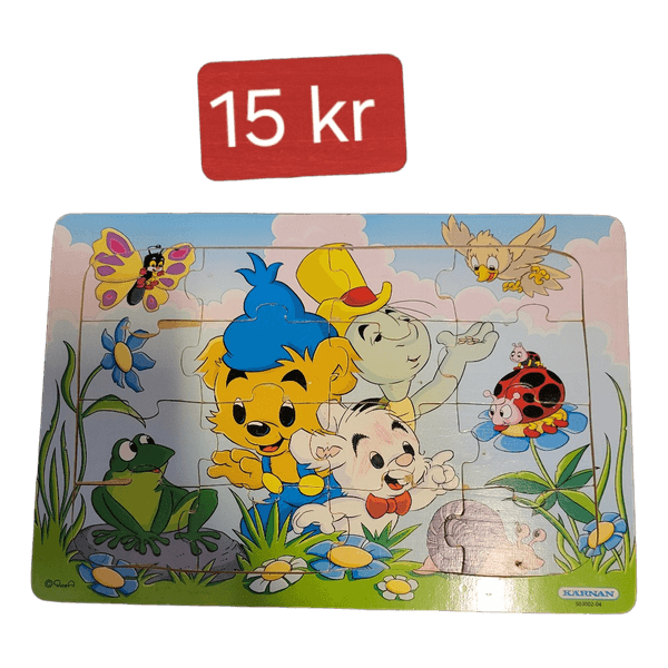 Bamse pussel i trä