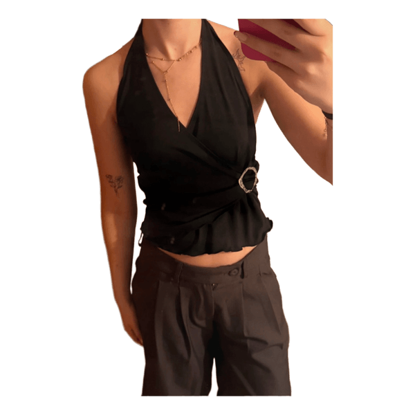 Sort halterneck top