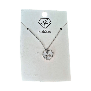 hopeinen sydänkaulakoru