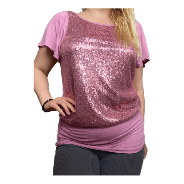 Y2k pink sequin fitted top 36/38