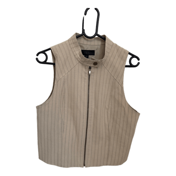 Beige stribet vest