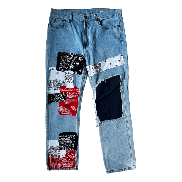 George Patchwork Straight Jeans 33x30 Men’s