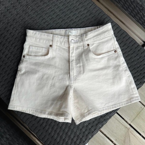 White denim shorts