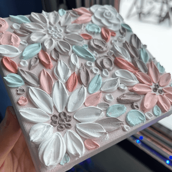 Biege textured floral painting