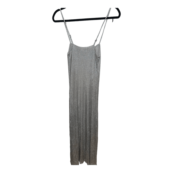 Silver mesh maxi dress