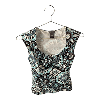 Ann Taylor op-patterened y2k mesh top