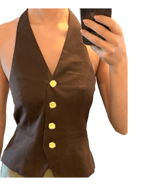 Brun halterneck vest