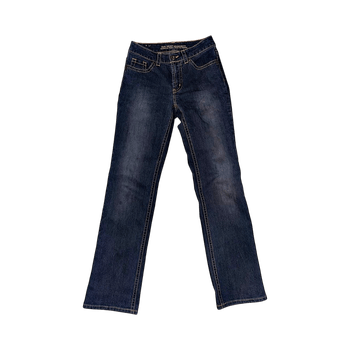 Blue denim straight leg jeans