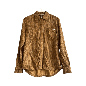 RVCA XS Animal Print Long Sleeve Top Brown Lightweight Streetwear Skater Surf