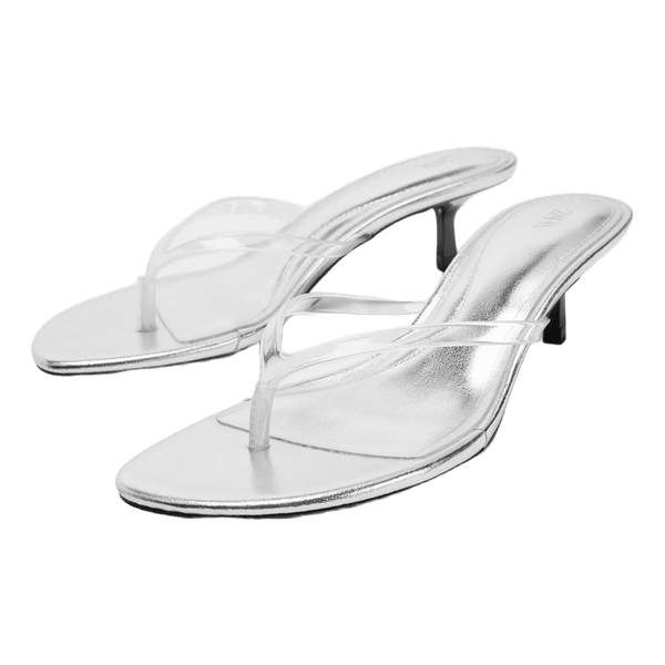 Zara sølvfarvede sandaler