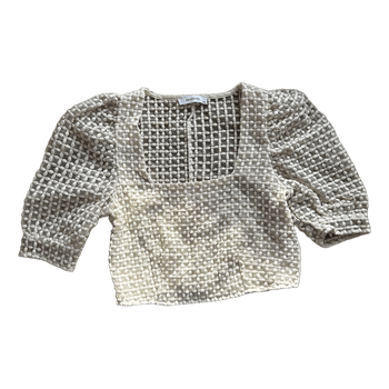 Cream textured crop top