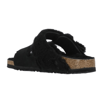 Black slip-on sandals