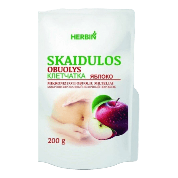 Skaidulos milteliais obuolių.