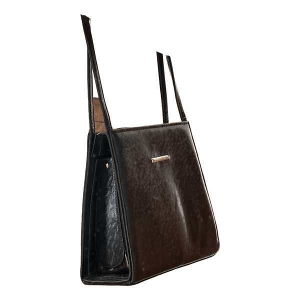 Black structured shoulder bag