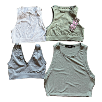 Collection of ribbed crop tops