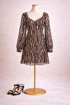 Brown zebra print dress