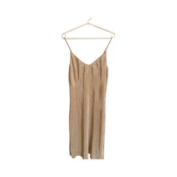 Beige/nude kimaltava mekko