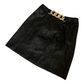 Black faux leather skirt