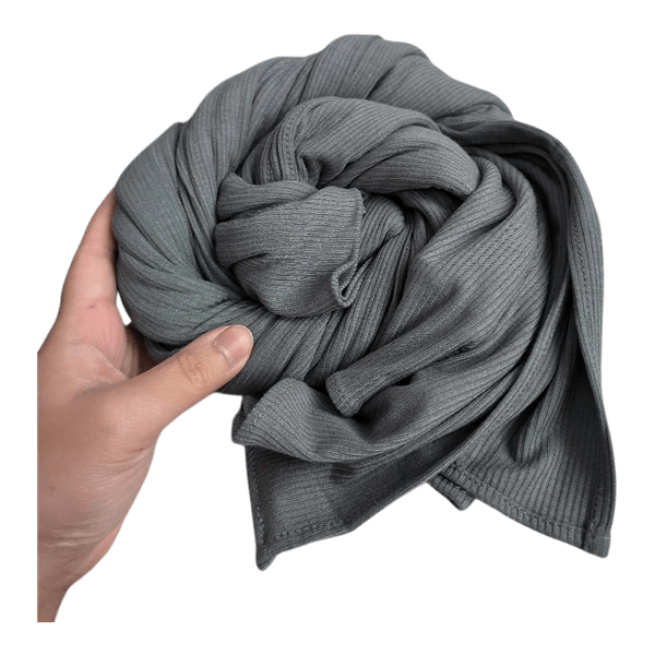 Green grey jersey  ribbed scarf/Hijab
