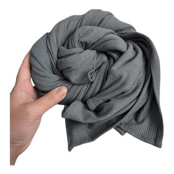 Green grey jersey  ribbed scarf/Hijab