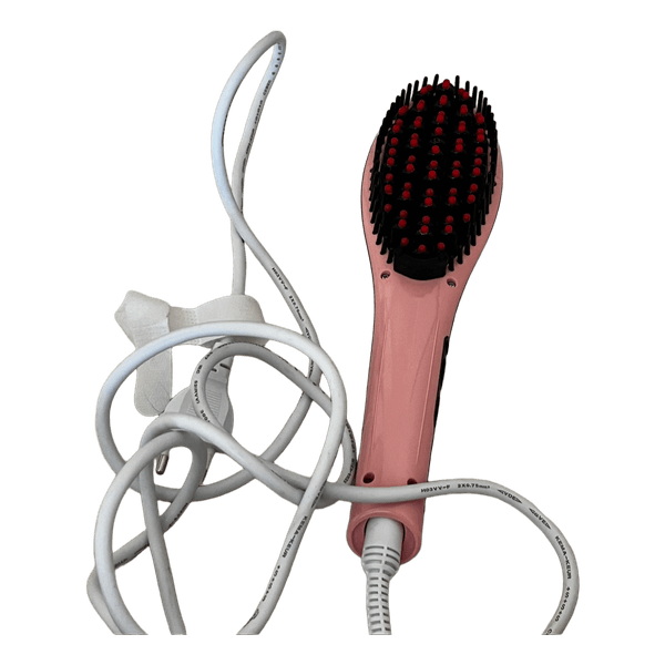 Pink hair straightening brush