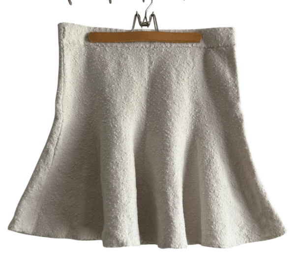 White textured mini skirt