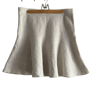 White textured mini skirt