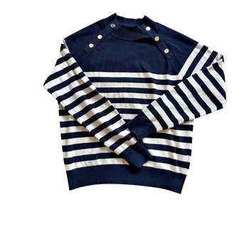 Svītrains džemperis ar pogām