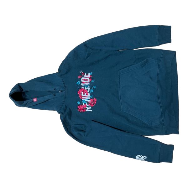 Green floral graphic hoodie