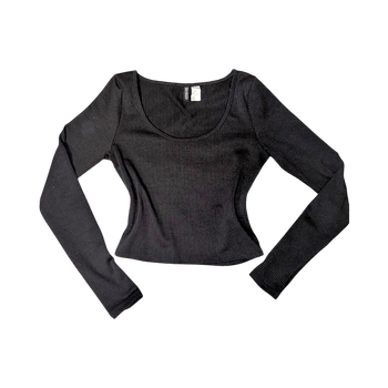 Black long sleeve crop top