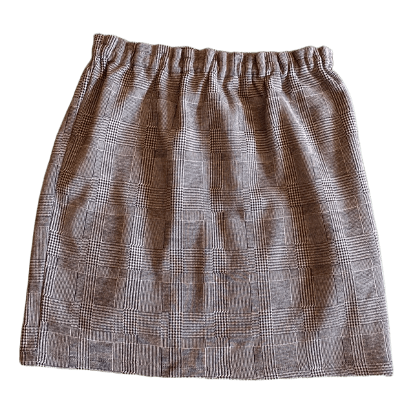 Grey plaid mini skirt