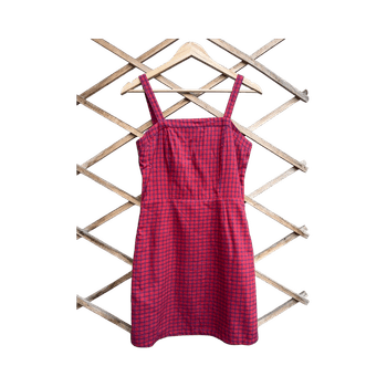 Red checkered mini dress
