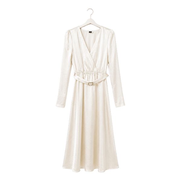Cream satin midi dress