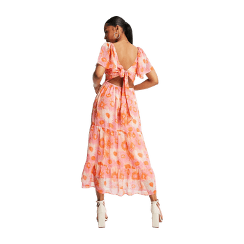 Orange sunflower maxi dress