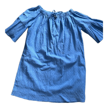 Blue cotton mini dress