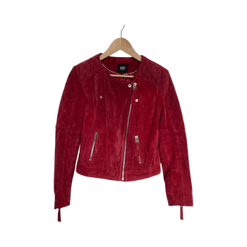 Punainen mokkanahkatakki