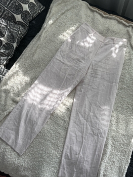 Hugo Boss vaaleanpunaiset pellavahousut