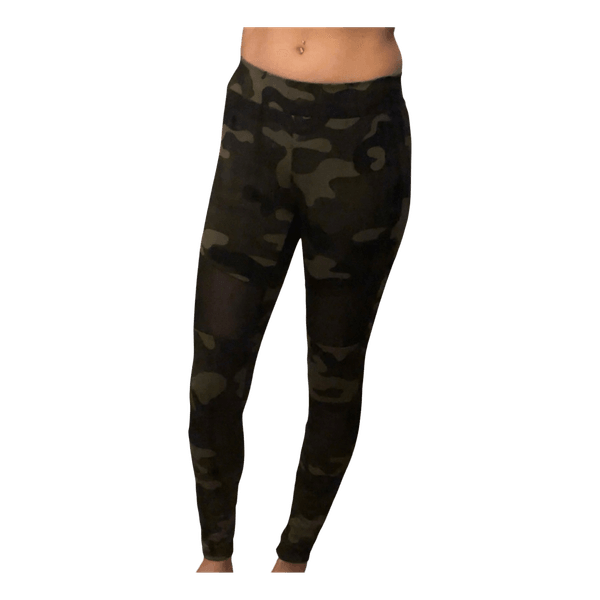 Green camo leggings