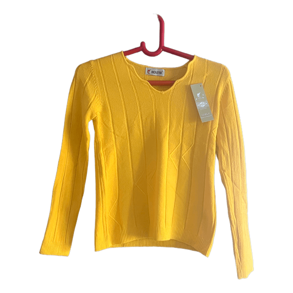 Yellow knitted sweater