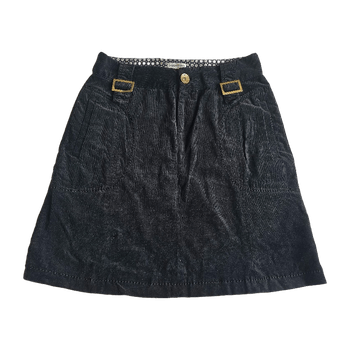 black corduroy mini skirt
