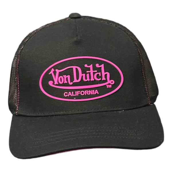 Von Dutch black pink trucker hat